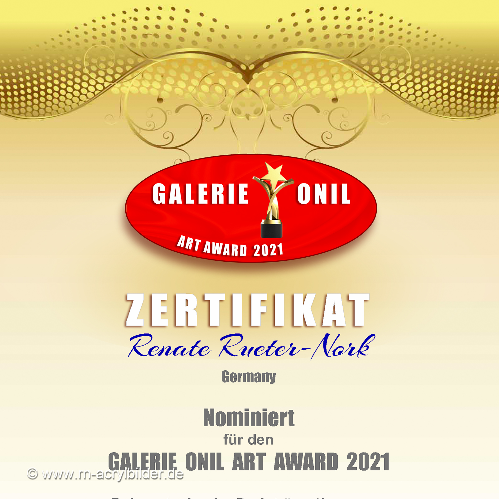titelOnilArt2021_OnilArt2021Zertifikat_RenateRueter-Nork